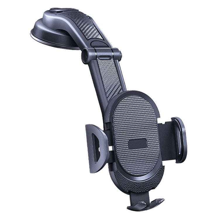 ES33 Car Mobile Phone Holder Bracket Carbon Fiber 360 Degree Rotation Suction Cup Mount(Black)