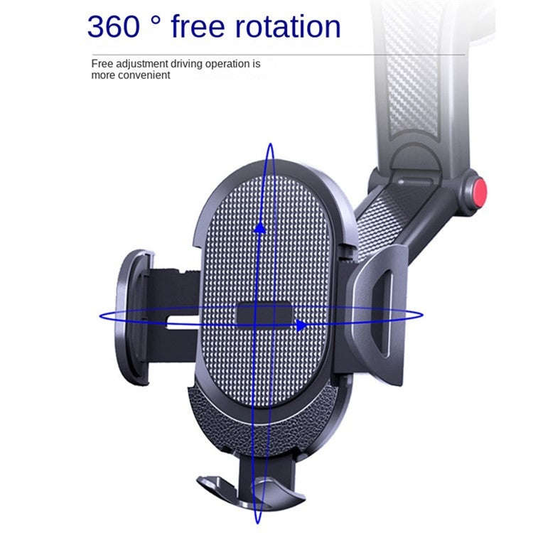 ES33 Car Mobile Phone Holder Bracket Carbon Fiber 360 Degree Rotation Suction Cup Mount(Red)