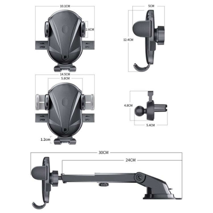 D-43+128+120 Multi-functional Car Air Vent Dashboard Telescopic Suction Cell Phone Mount