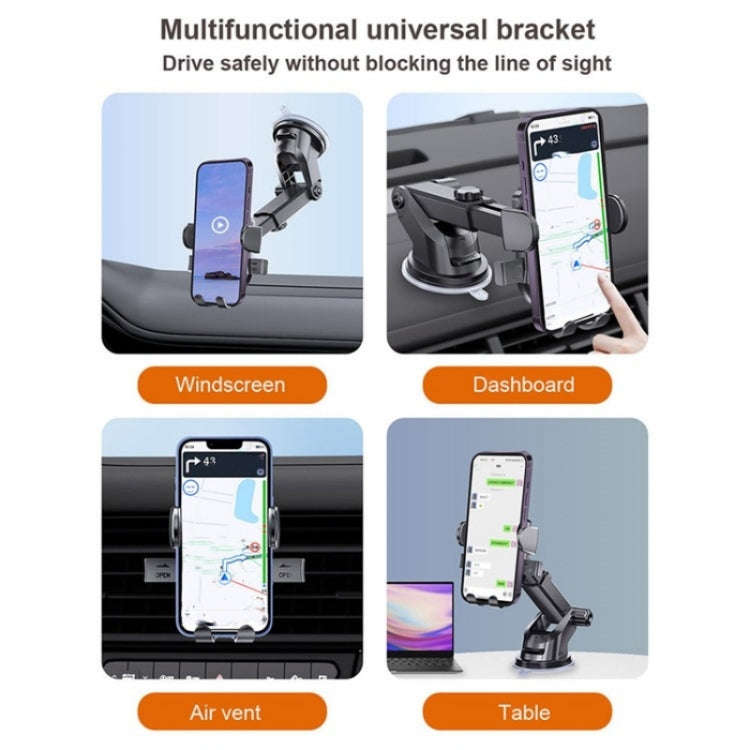 D-43+128+120 Multi-functional Car Air Vent Dashboard Telescopic Suction Cell Phone Mount