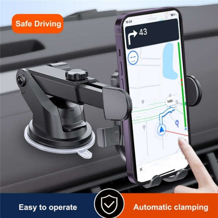 D-43+128+120 Multi-functional Car Air Vent Dashboard Telescopic Suction Cell Phone Mount
