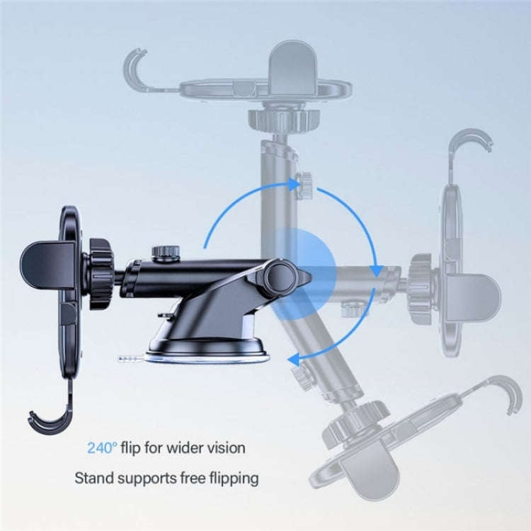 D48+105+K5 Brushed Pattern Car Dashboard Windshield Telescopic Suction Cup Air Vents Phone Mount