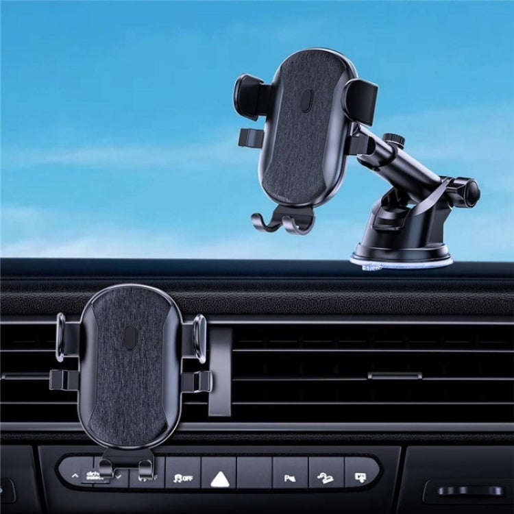 D48+105+K5 Brushed Pattern Car Dashboard Windshield Telescopic Suction Cup Air Vents Phone Mount