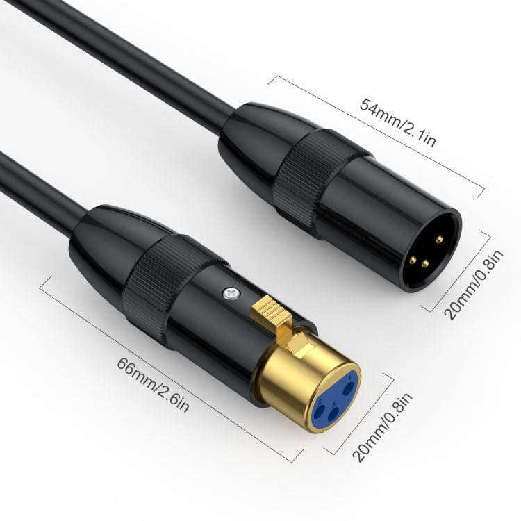 JUNSUNMAY XLR Male to Female Mic Cord 3 Pin Audio Cable Balanced Shielded Cable, Length:3m