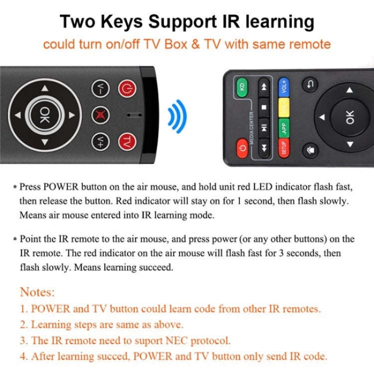 T1-PRO-TV With Microphone Android TV Box 2-Key IR Function Air Mouse Smart Remote Control