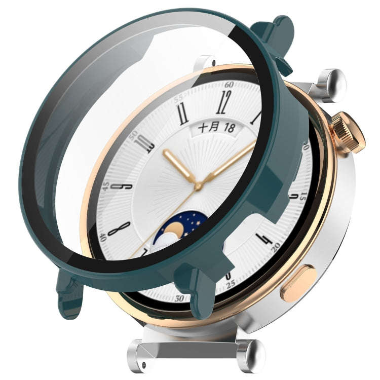 For Huawei Watch GT 4 41mm PC + Tempered Film Integrated Watch Protective Case(Green)