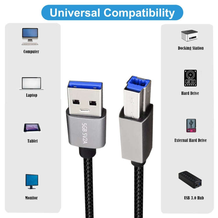 JUNSUNMAY USB 3.0 Male to USB 3.0 Male Cord Cable Compatible with Docking Station, Length:0.3m