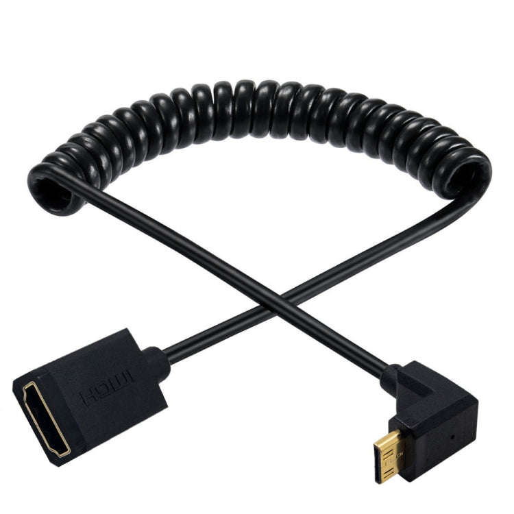 JUNSUNMAY 4K 60Hz Mini HDMI Male to HDMI 2.0V Female Spring Cable, Length:1.8m(Straight)