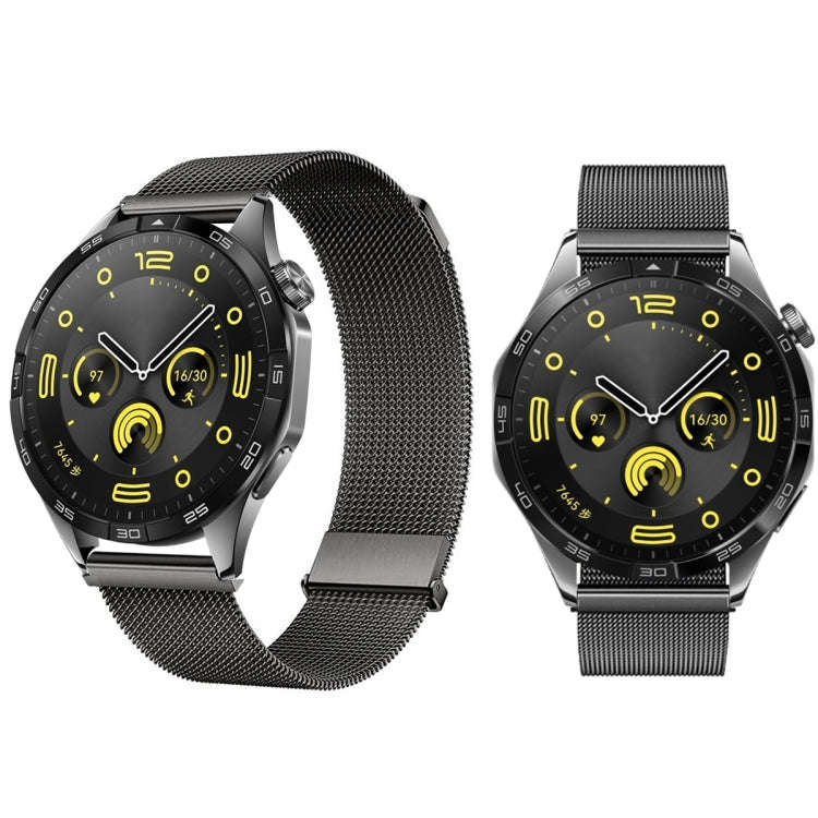 For Huawei Watch GT 4 46mm Milan Daul Magnetic Steel Mesh Watch Band(Gray)