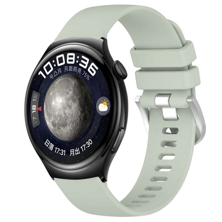 For Huawei Watch 4 22mm Liquid Glossy Silver Buckle Silicone Watch Band(Green)