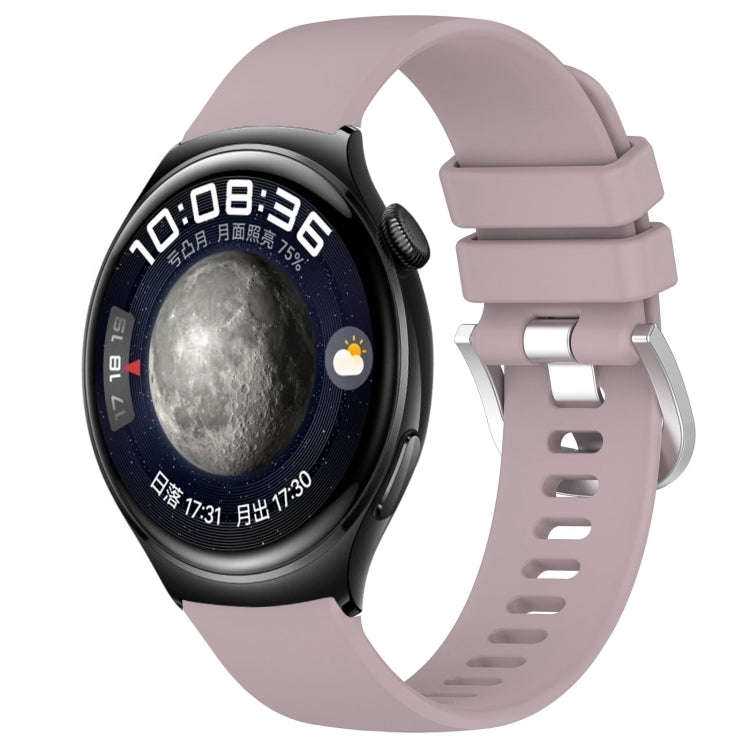 For Huawei Watch 4 22mm Liquid Glossy Silver Buckle Silicone Watch Band(Purple)