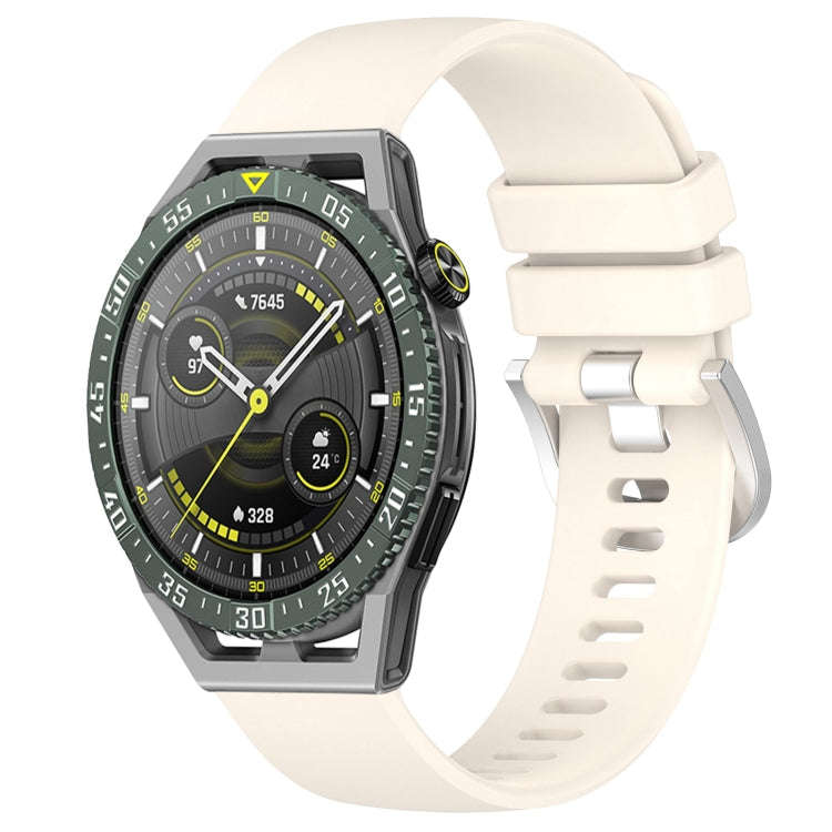 For Huawei Watch GT3 SE 22mm Liquid Glossy Silver Buckle Silicone Watch Band(Starlight Color)