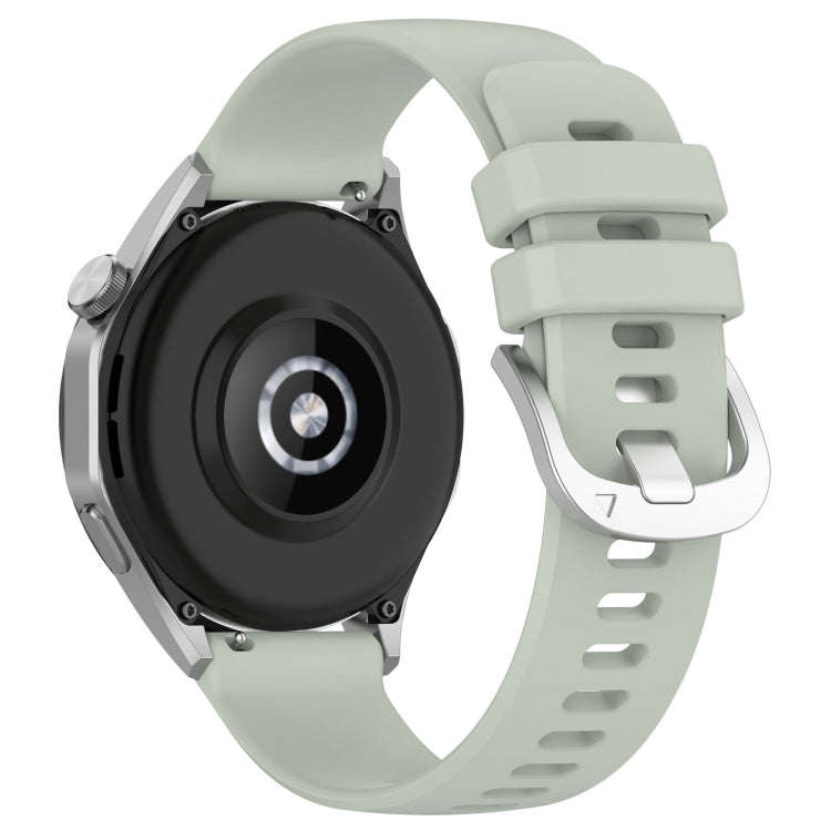 For Huawei Watch 2 20mm Liquid Glossy Silver Buckle Silicone Watch Band(Green)