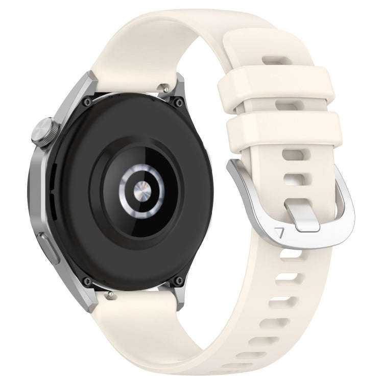 For Huawei Watch 2 20mm Liquid Glossy Silver Buckle Silicone Watch Band(Starlight Color)