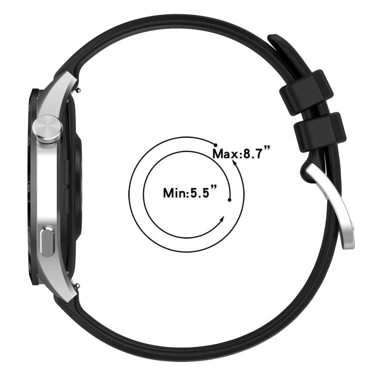 For Huawei Watch 3 22mm Liquid Glossy Silver Buckle Silicone Watch Band(White)