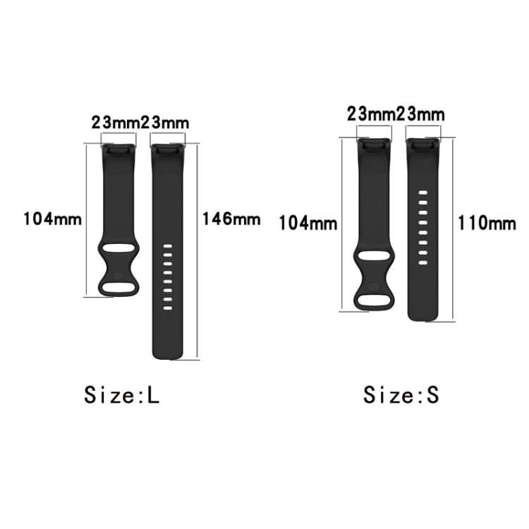 For Fitbit Charge 6 Solid Color Butterfly Buckle Silicone Watch Band, Size:L Size(Black)