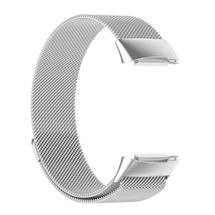 For Fitbit Charge 6 Milan Magnetic Metal Steel Mesh Watch Band(Silver)