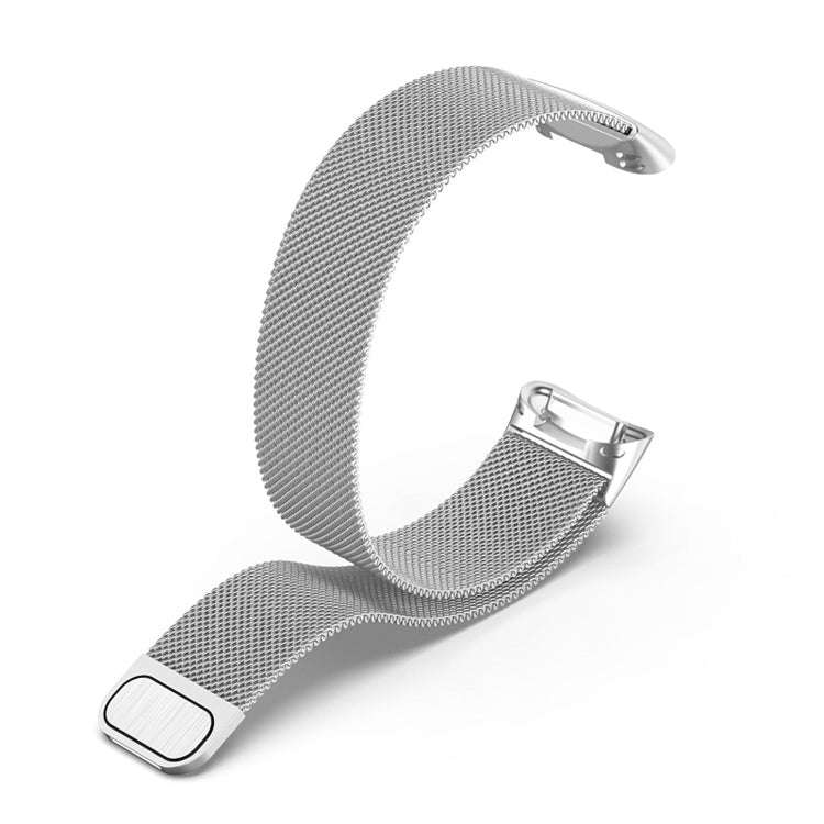 For Fitbit Charge 6 Milan Magnetic Metal Steel Mesh Watch Band(Silver)