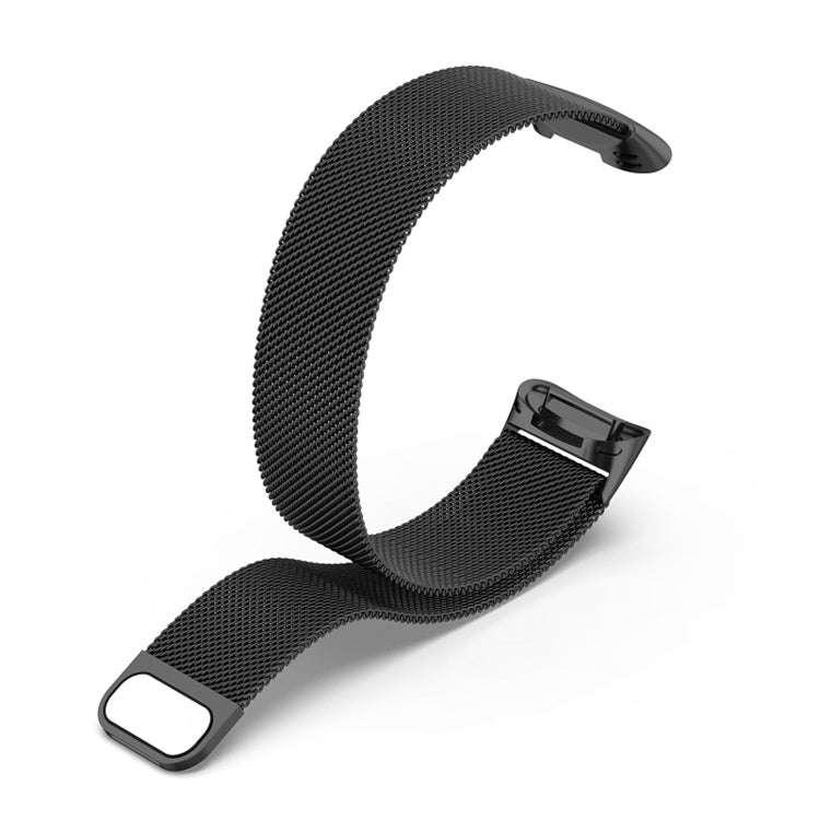 For Fitbit Charge 6 Milan Magnetic Metal Steel Mesh Watch Band(Black)