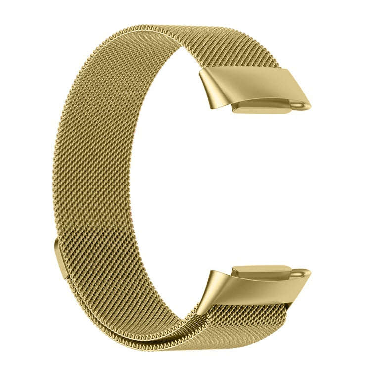 For Fitbit Charge 6 Milan Magnetic Metal Steel Mesh Watch Band(Gold)
