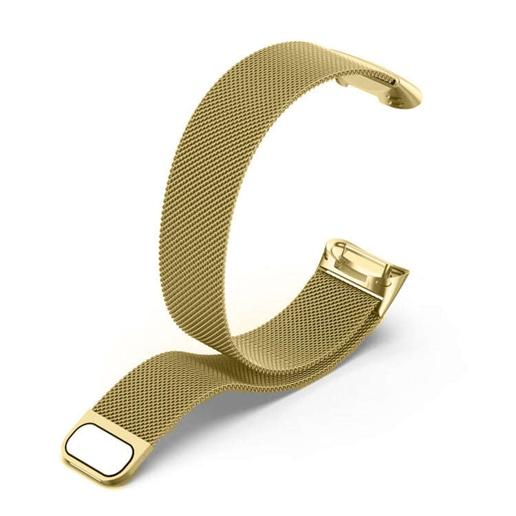 For Fitbit Charge 6 Milan Magnetic Metal Steel Mesh Watch Band(Gold)
