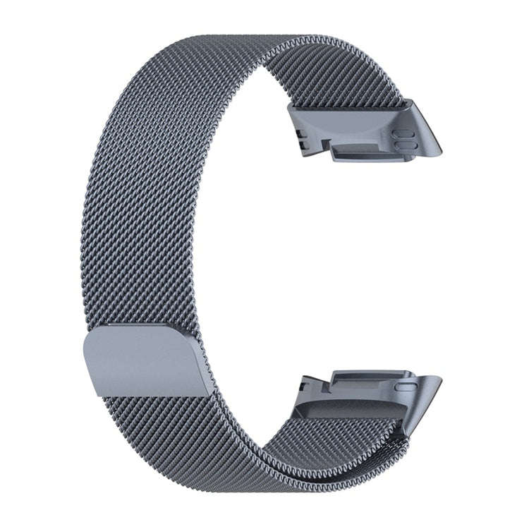 For Fitbit Charge 6 Milan Magnetic Metal Steel Mesh Watch Band(Gray)