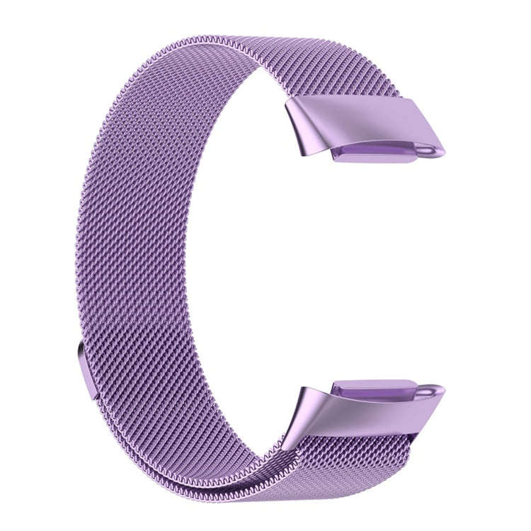 For Fitbit Charge 6 Milan Magnetic Metal Steel Mesh Watch Band(Purple)