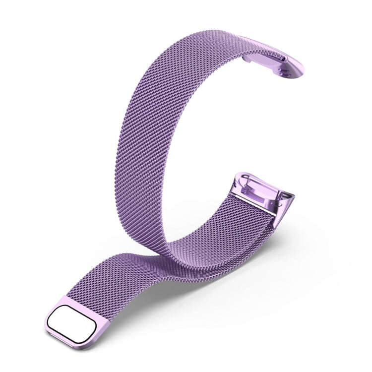For Fitbit Charge 6 Milan Magnetic Metal Steel Mesh Watch Band(Purple)