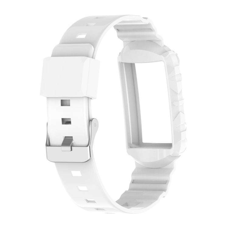 For Fitbit Charge 6 / 5 / 4 / 3 Armor Integrated TPU Watch Band(White)
