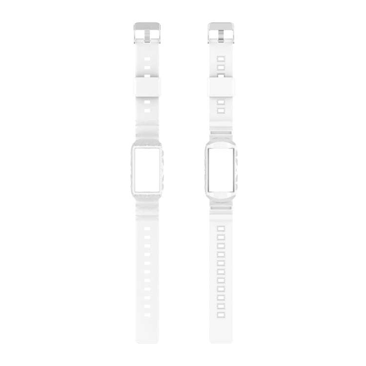 For Fitbit Charge 6 / 5 / 4 / 3 Armor Integrated TPU Watch Band(White)