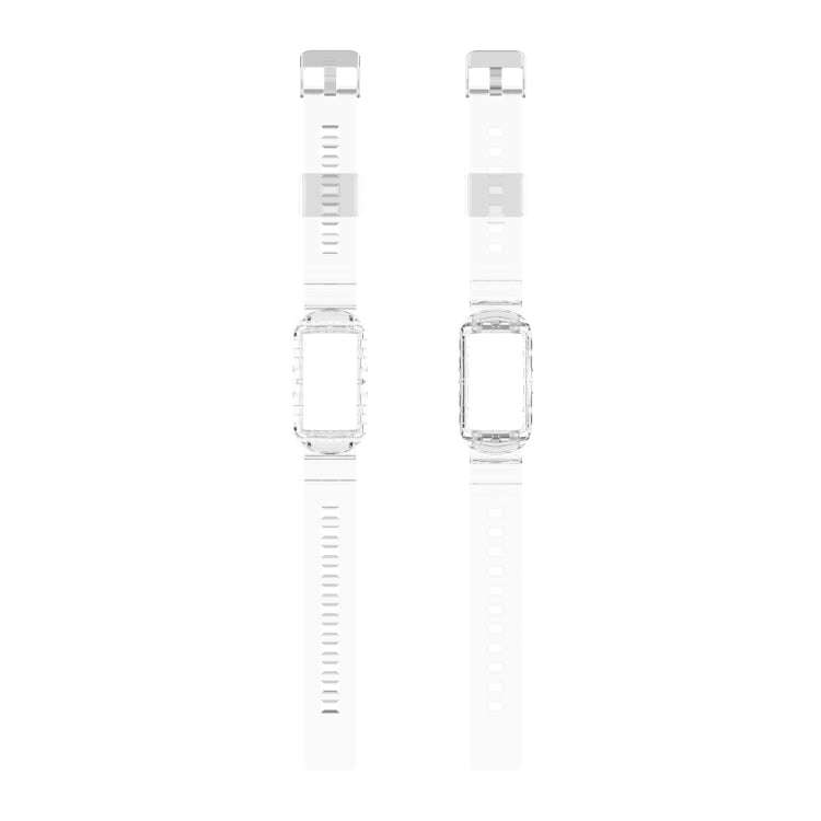 For Fitbit Charge 6 / 5 / 4 / 3 Armor Integrated TPU Watch Band(Transparent)