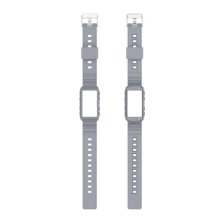 For Fitbit Charge 6 / 5 / 4 / 3 Armor Integrated TPU Watch Band(Gray)