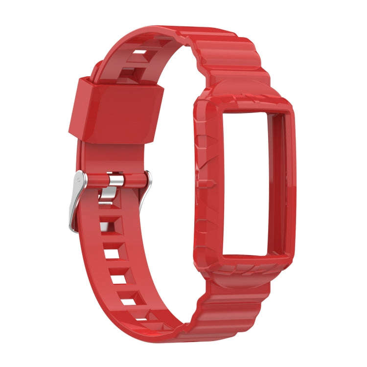 For Fitbit Charge 6 / 5 / 4 / 3 Armor Integrated TPU Watch Band(Red)