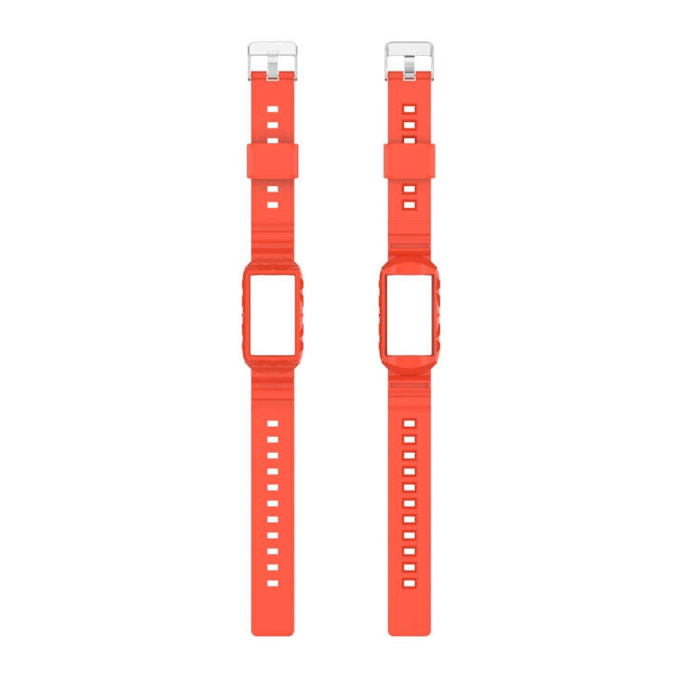 For Fitbit Charge 6 / 5 / 4 / 3 Armor Integrated TPU Watch Band(Orange)