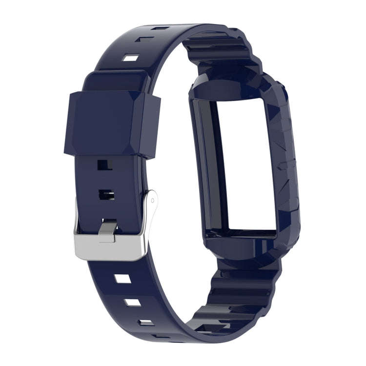 For Fitbit Charge 6 / 5 / 4 / 3 Armor Integrated TPU Watch Band(Navy Blue)