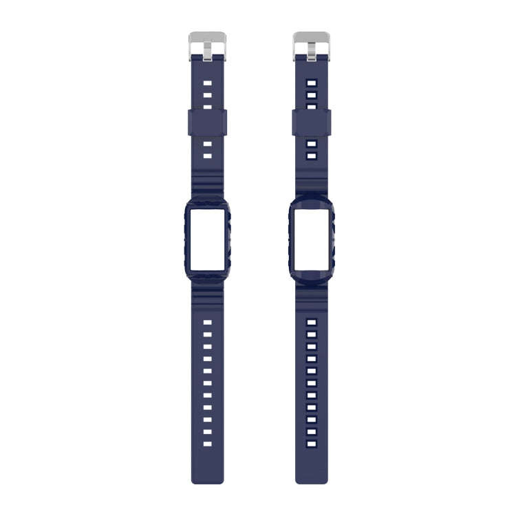 For Fitbit Charge 6 / 5 / 4 / 3 Armor Integrated TPU Watch Band(Navy Blue)