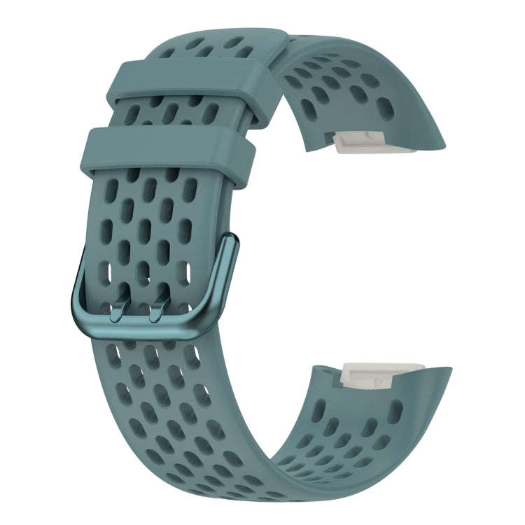 For Fitbit Charge 6 Solid Color Breathable Sports Silicone Watch Band(Blue)