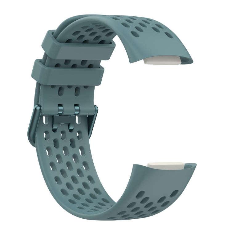 For Fitbit Charge 6 Solid Color Breathable Sports Silicone Watch Band(Blue)