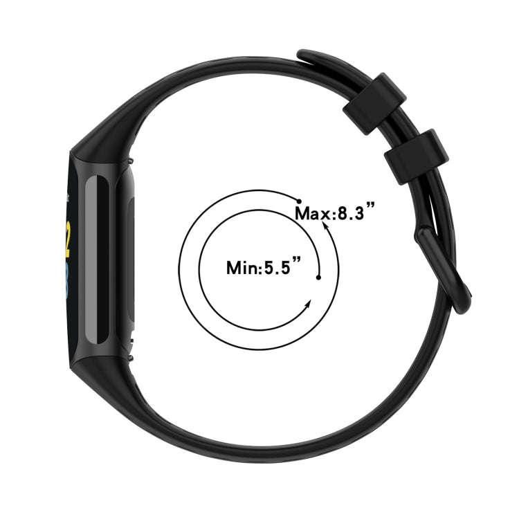 For Fitbit Charge 6 Solid Color Breathable Sports Silicone Watch Band(Black)