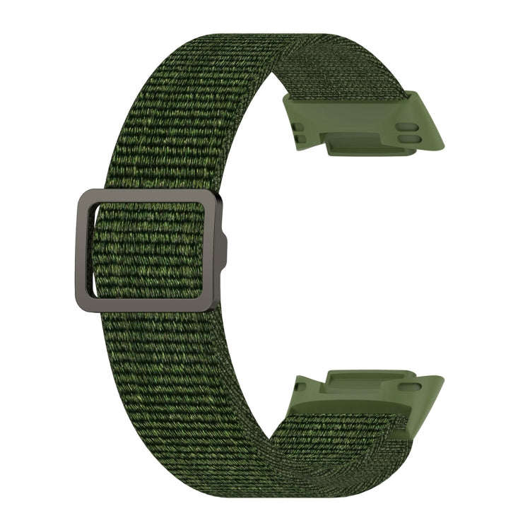 For Fitbit Charge 6 Elastic Nylon Braid Watch Band(Army Green)