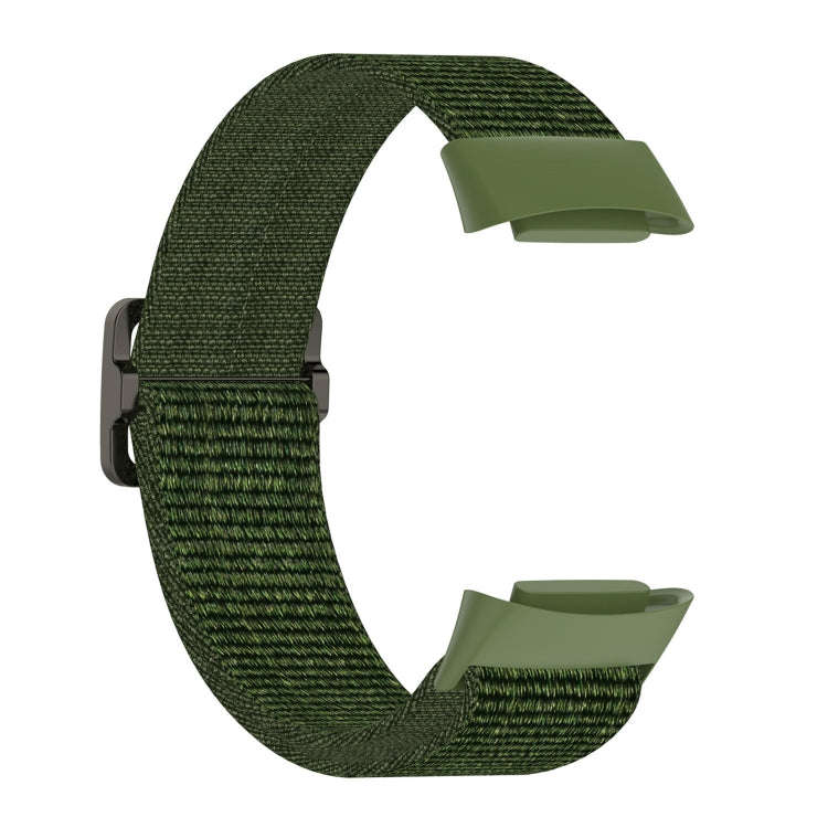 For Fitbit Charge 6 Elastic Nylon Braid Watch Band(Army Green)