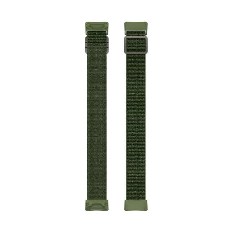 For Fitbit Charge 6 Elastic Nylon Braid Watch Band(Army Green)