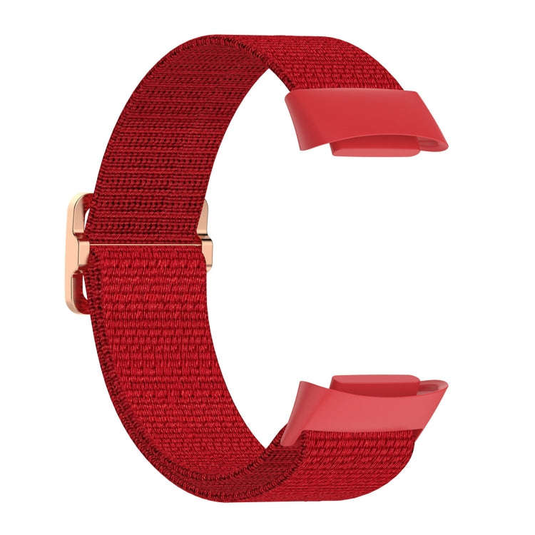 For Fitbit Charge 6 Elastic Nylon Braid Watch Band(Red)