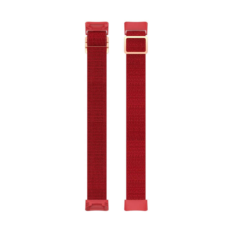 For Fitbit Charge 6 Elastic Nylon Braid Watch Band(Red)