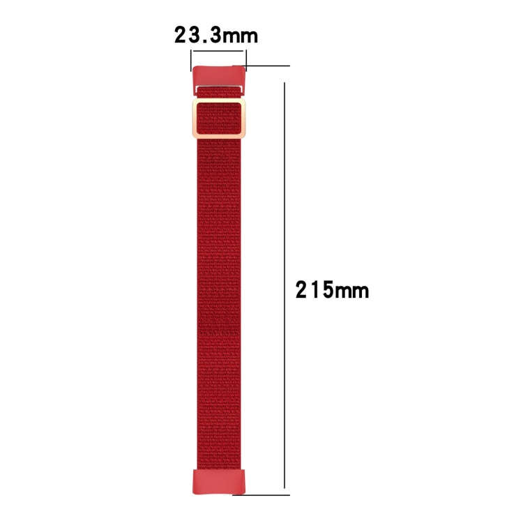 For Fitbit Charge 6 Elastic Nylon Braid Watch Band(Red)