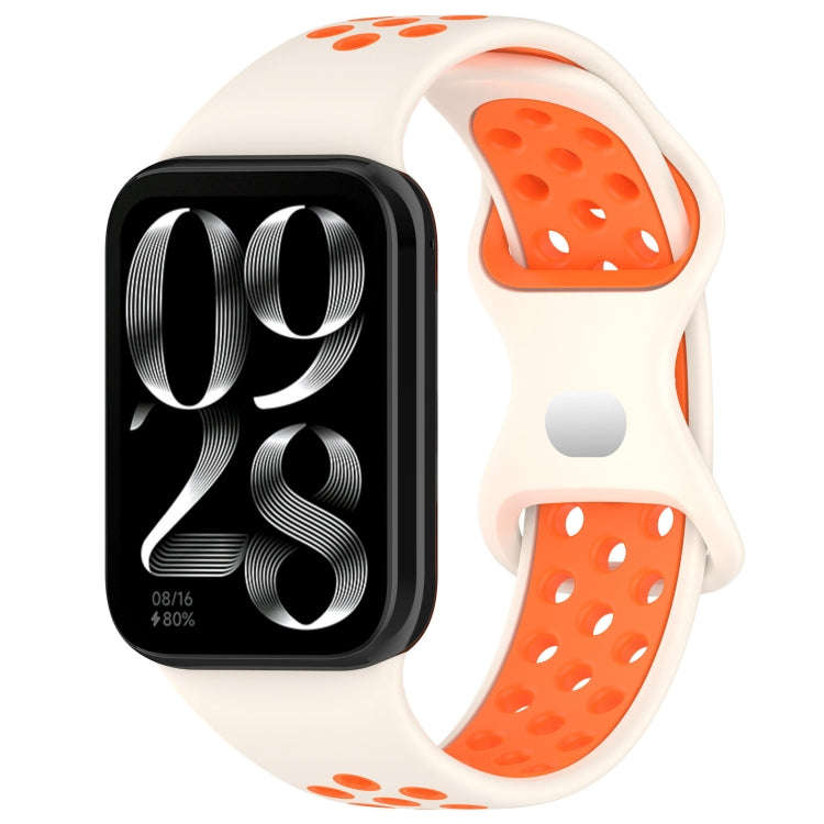 For Xiaomi Smart Band 9 Pro / 8 Pro Dual Color Butterfly Buckle Silicone Watch Band(Sartlight Ora...