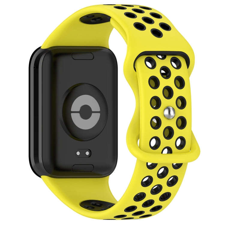 For Xiaomi Smart Band 9 Pro / 8 Pro Dual Color Butterfly Buckle Silicone Watch Band(Yellow Black)