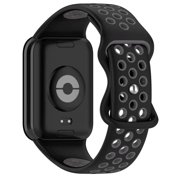 For Xiaomi Smart Band 9 Pro / 8 Pro Dual Color Butterfly Buckle Silicone Watch Band(Black Gray)