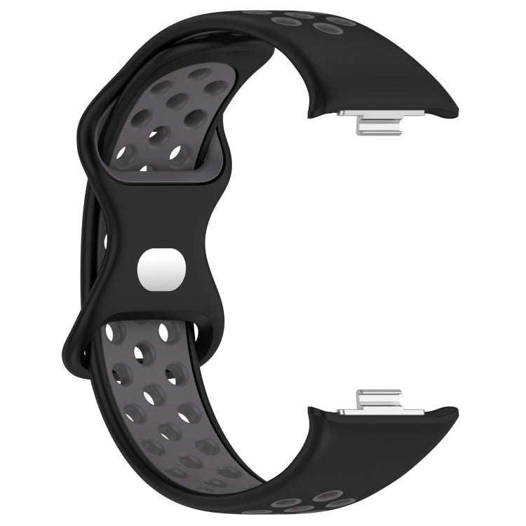 For Xiaomi Smart Band 9 Pro / 8 Pro Dual Color Butterfly Buckle Silicone Watch Band(Black Gray)