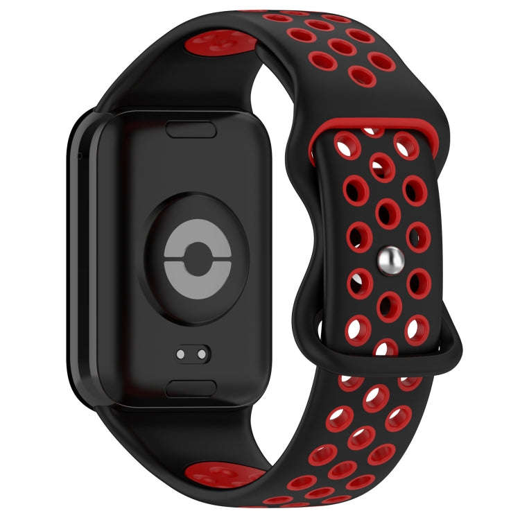 For Xiaomi Smart Band 9 Pro / 8 Pro Dual Color Butterfly Buckle Silicone Watch Band(Black Red)